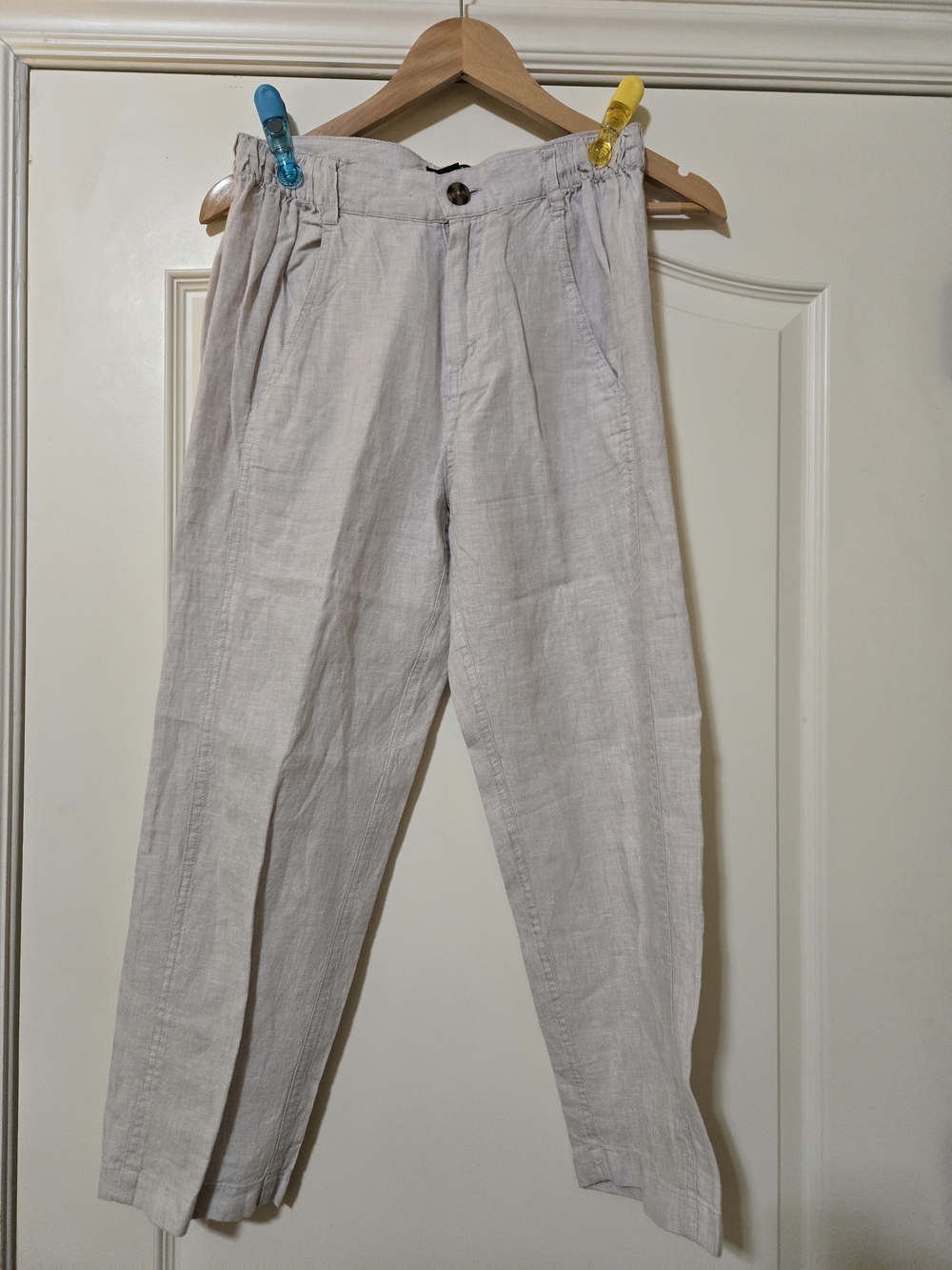 Relaxed 100% Linen Trousers in Light Beige - Casual Tailored Fit